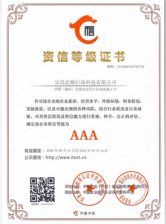 ��ҵ���õȼ�֤��AAA